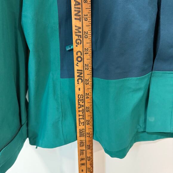 REI Co-op Women's Flash Stretch Rain Jacket Blue Teal 1X Plus Waterproof Shell - Picture 4 of 11